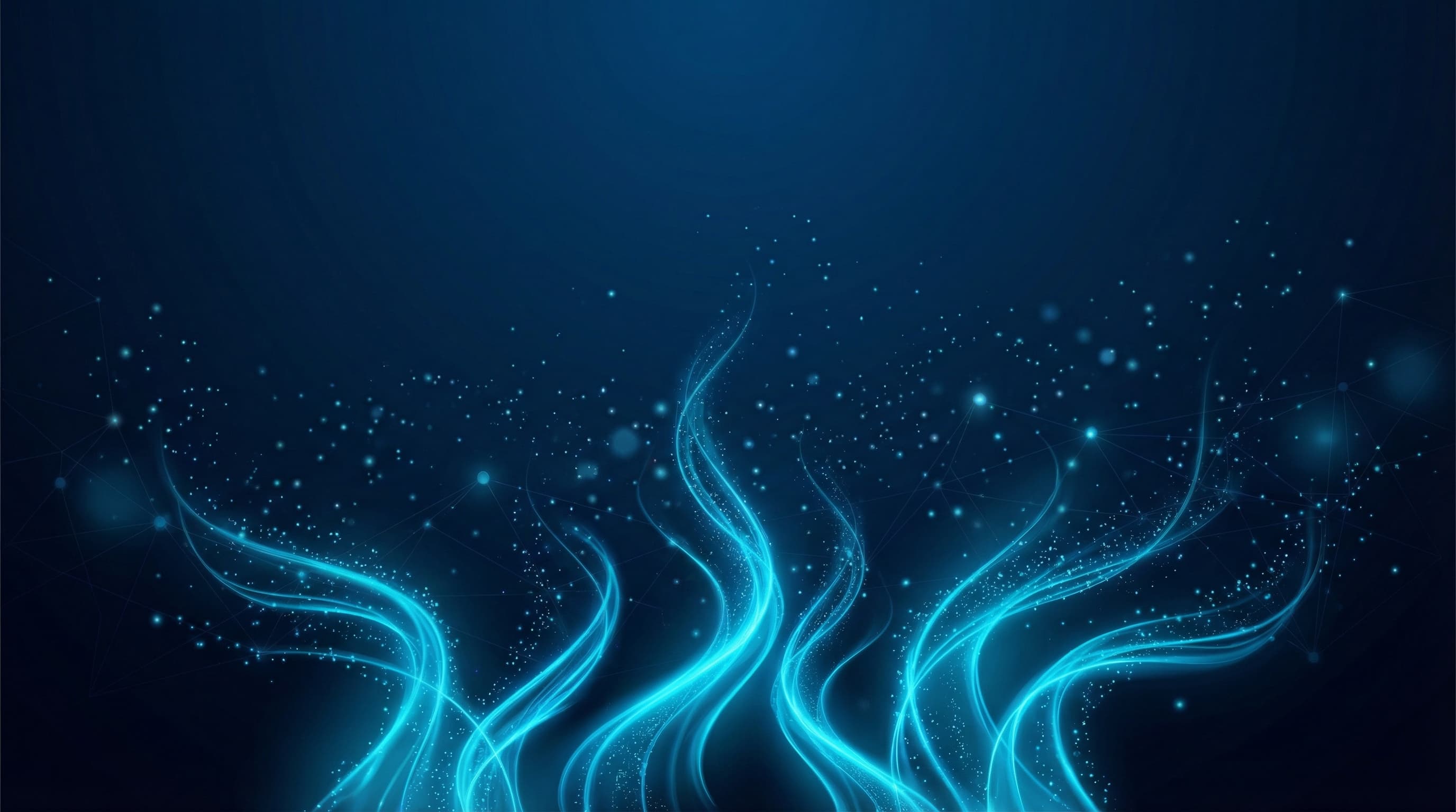 Abstract upward-flowing light particles and connection nodes suggesting growth and opportunity